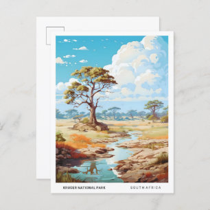 Blue Sky in Kruger National Park Vintage Travel Postcard