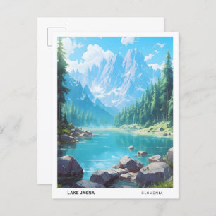Blue Sky in Lake Jasna Slovenia Vintage Travel Postcard