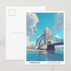 Blue Sky in Tower Bridge London England Travel Postcard