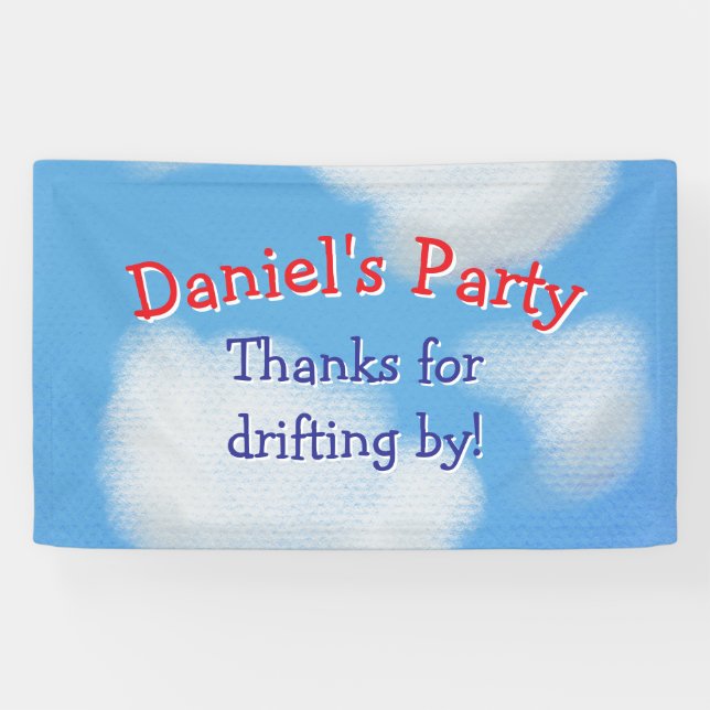 Blue Sky Kids Party Welcome Banner (Horizontal)