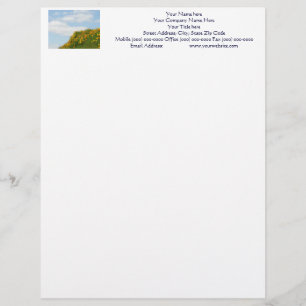 Blue Sky Letterhead Hillside Meadow Poppies