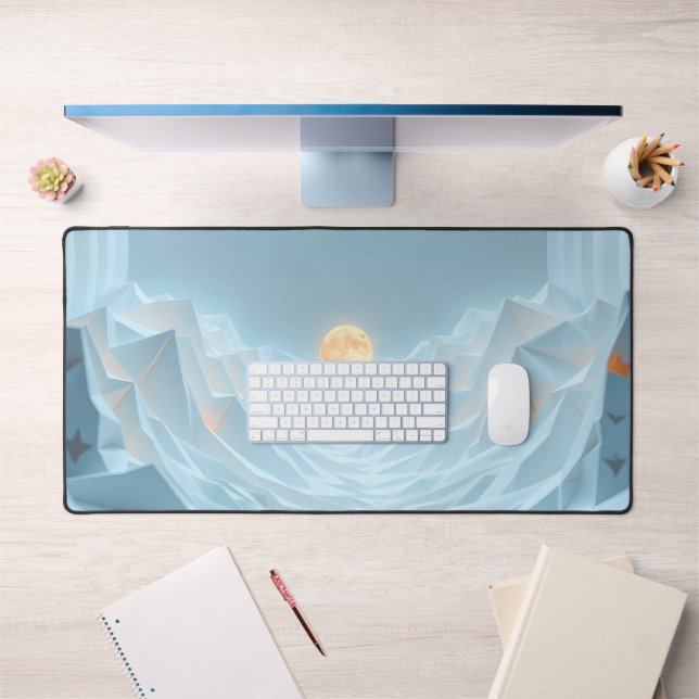 Blue Sky Lunar Desk Mat – Dreamy Minimalist Office (Office 1)