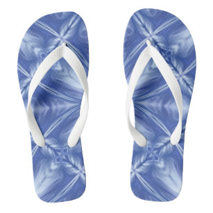Blue Sky Milky White Clouds Abstract Pattern Flip Flops