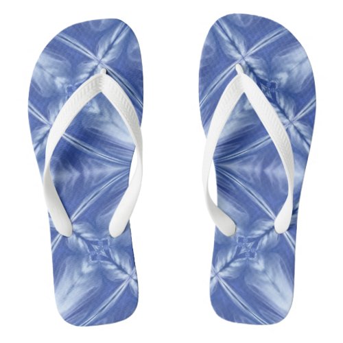 Blue Sky Milky White Clouds Abstract Pattern Flip Flops