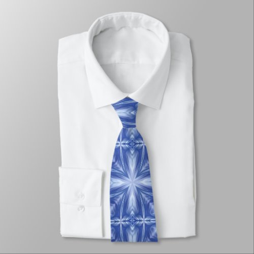 Blue Sky Milky White Clouds Abstract Pattern Neck Tie