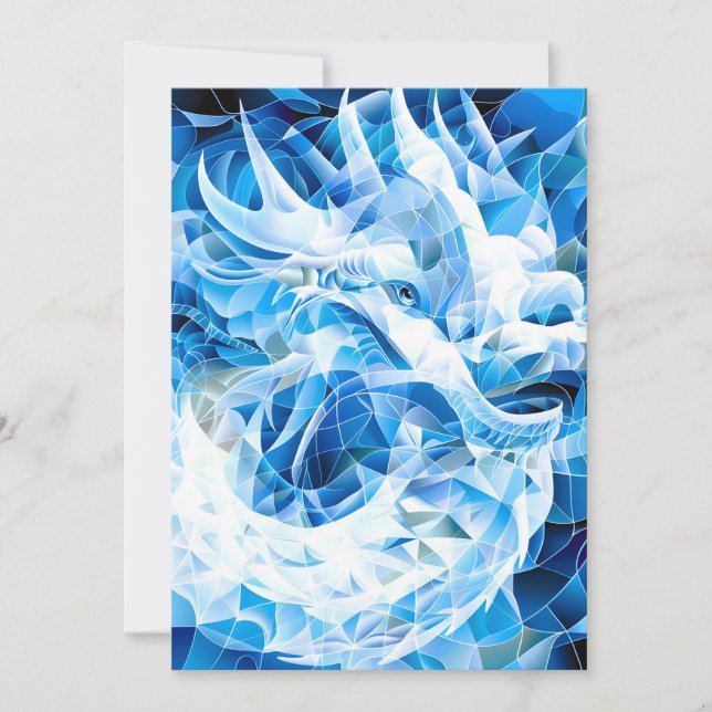 Blue Sky Mosaic Dragon  Holiday Card (Front)