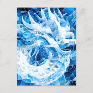 Blue Sky Mosaic Dragon  Holiday Postcard