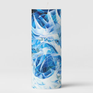 Blue Sky Mosaic Dragon Pillar Candle