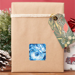 Blue Sky Mosaic Dragon Square Sticker