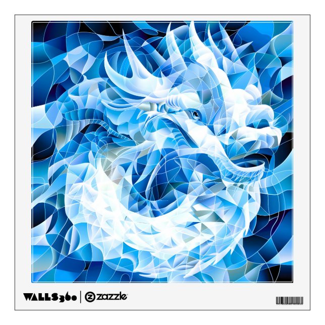 Blue Sky Mosaic Dragon  Wall Decal (Front)