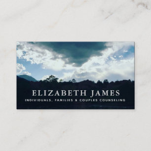 Blue Sky Mountain Silhouette Mental Health Business Card