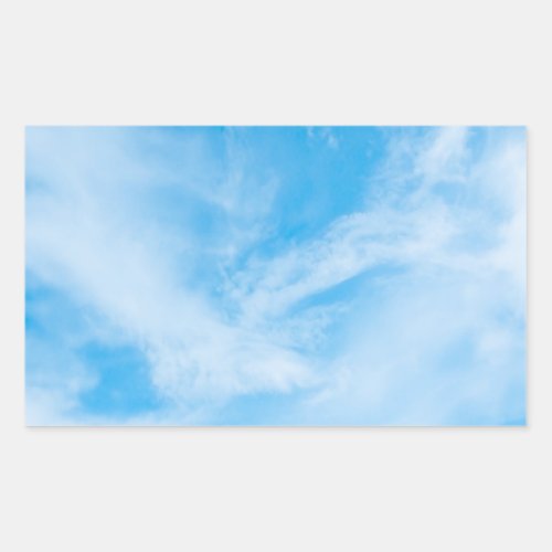 Blue Sky Nature White Clouds Blank Template Rectangular Sticker