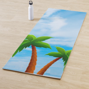 Blue Sky Palms Fitness Elegant Template Yoga Mat