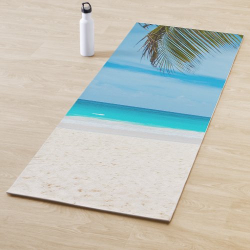 Blue Sky Palms Sea Sand Fitness Elegant Template Yoga Mat