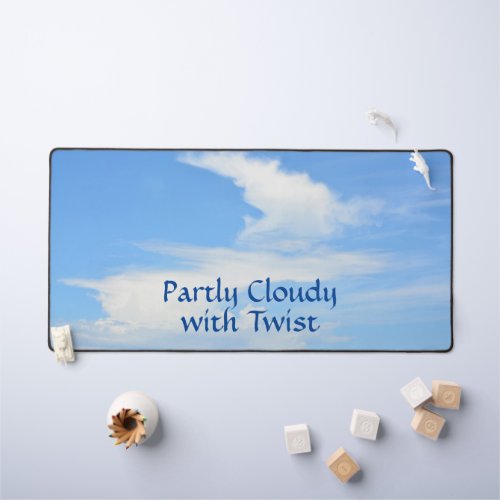 Blue Sky Partly Cloudy with a Twist Customizable Desk Mat