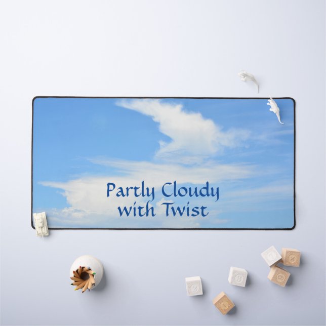 Blue Sky Partly Cloudy with a Twist Customizable Desk Mat (Kids Table)