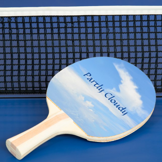 Blue Sky Partly Cloudy with a Twist Ping Pong Paddle (Insitu)