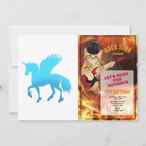 Blue Sky pegasus unicorn Invitation