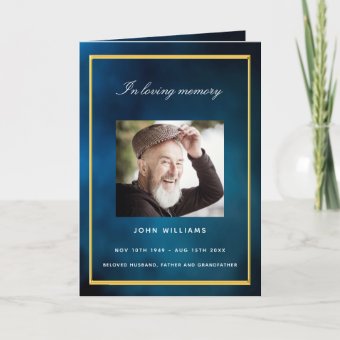 Blue sky photo funeral program | Zazzle