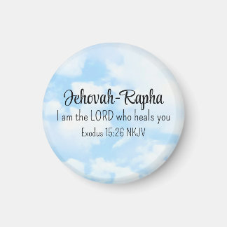 Blue Sky Photo I am the Lord Who Heals Bible Verse Magnet