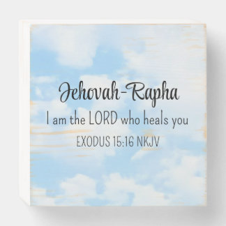 Blue Sky Photo I am the Lord Who Heals Bible Verse Wooden Box Sign