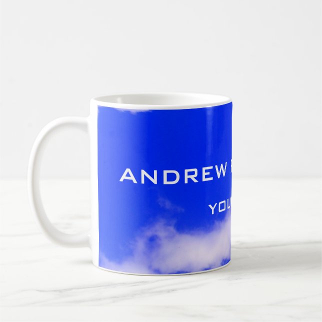 Blue Sky Plain Elegant Minimalist Simple Coffee Mug (Left)