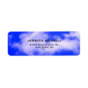 Blue Sky Plain Modern Trendy Minimalist Label