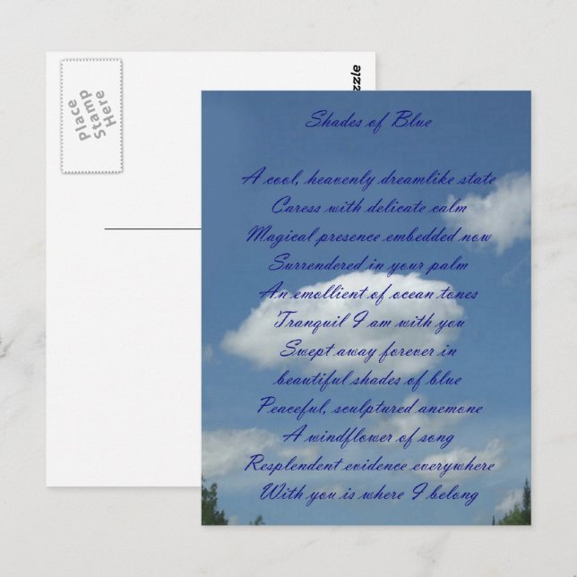 Blue Sky Poem Postcard (Front/Back)
