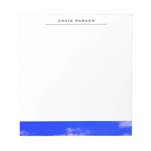 Blue Sky Professional Plain Simple Minimalist Notepad