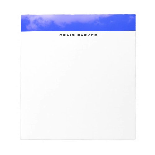Blue Sky Professional Plain Simple Minimalist Notepad