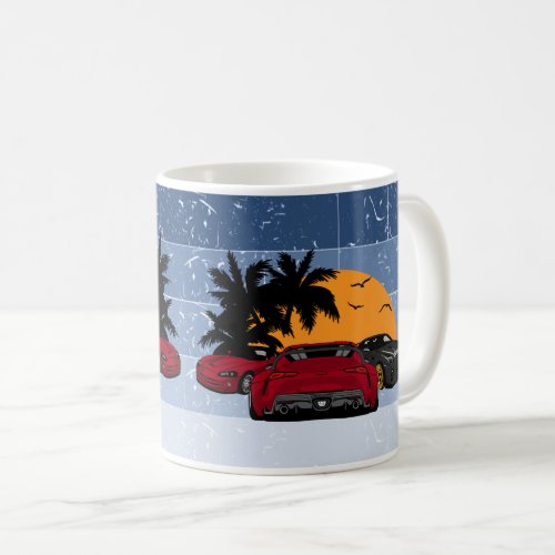 Blue Sky Red Cars Joy Ride Adventure Coffee Mug