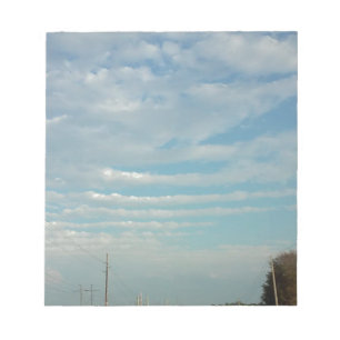 blue sky ripple clouds notepad