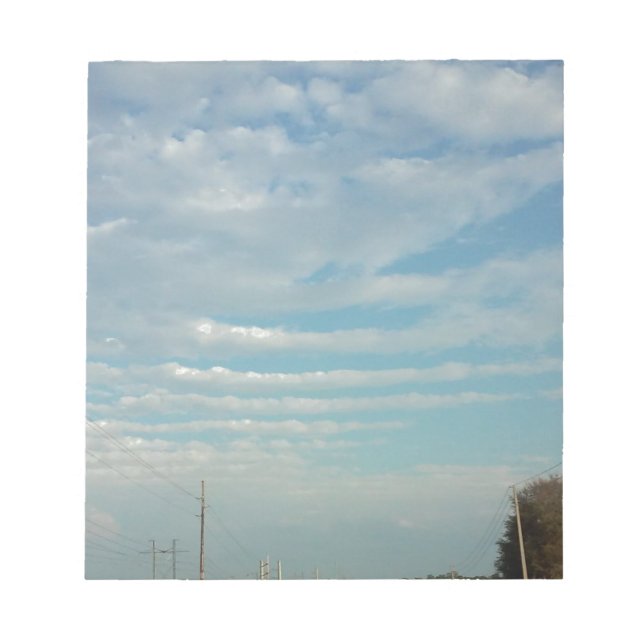 blue sky ripple clouds notepad (Front)