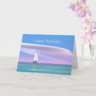 Blue Sky Sailing Birthday Card