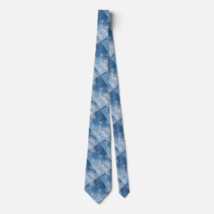 Blue Sky Scattered White Clouds Blue Pattern Neck Tie