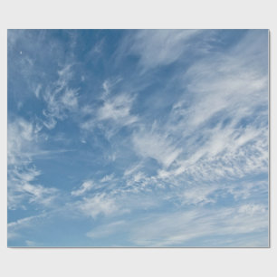 Blue Sky Scattered White Clouds  Wrapping Paper