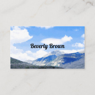 blue sky scenic mountain landscape custom business card