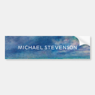 Blue Sky Sea Abstract Unique Chic Modern Minimal Bumper Sticker