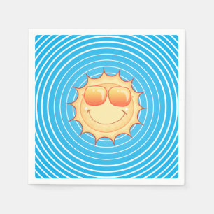 Blue Sky Smiling Sun Napkins
