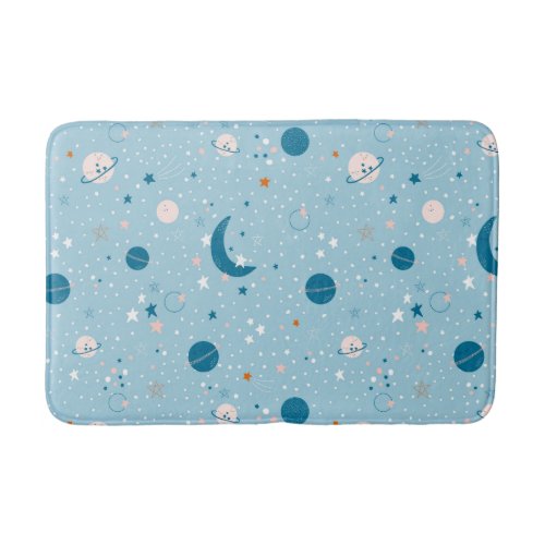 Blue Sky  Space Pattern Bath Mat