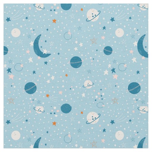 Blue Sky & Space Pattern Fabric