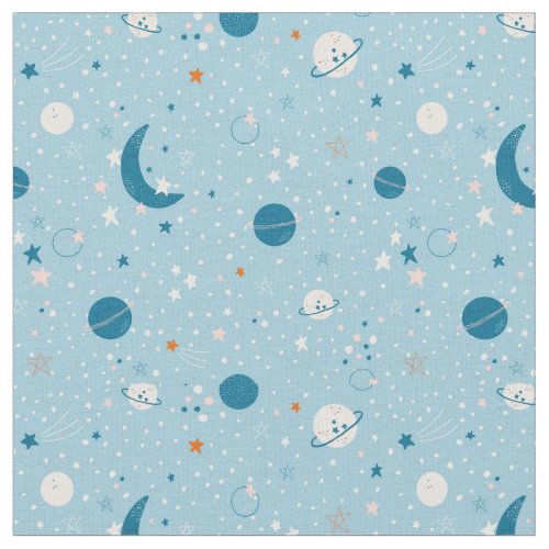 Blue Sky  Space Pattern Fabric
