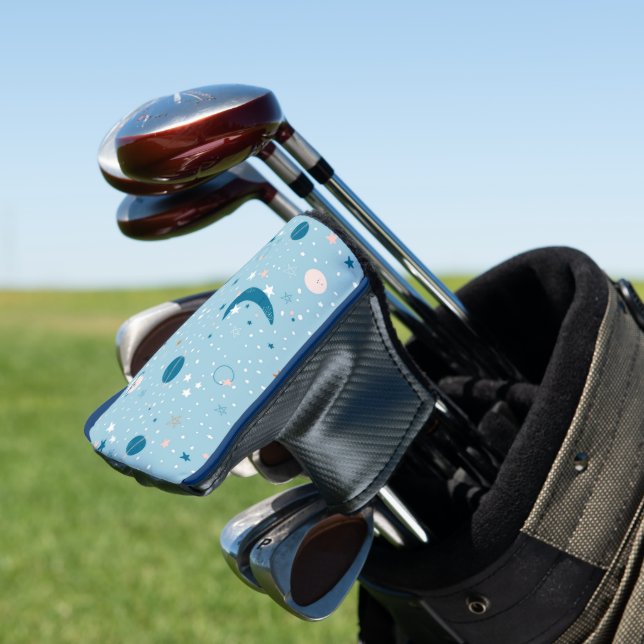 Blue Sky & Space Pattern Golf Head Cover (In Situ)