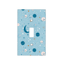 Blue Sky & Space Pattern Light Switch Cover