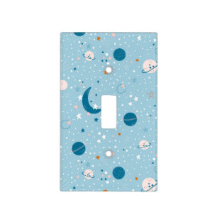 Blue Sky & Space Pattern Light Switch Cover