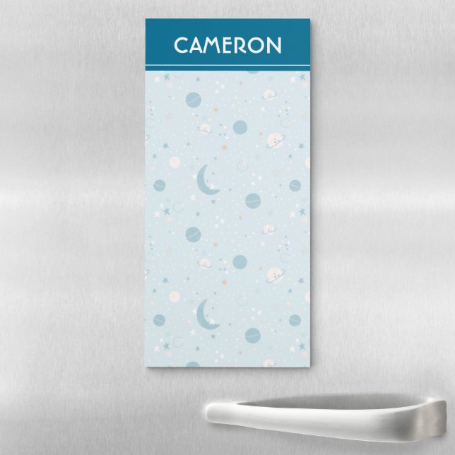 Blue Sky & Space Pattern Magnetic Notepad (In Situ)
