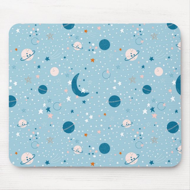 Blue Sky & Space Pattern Mouse Pad (Front)