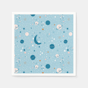 Blue Sky & Space Pattern Napkins