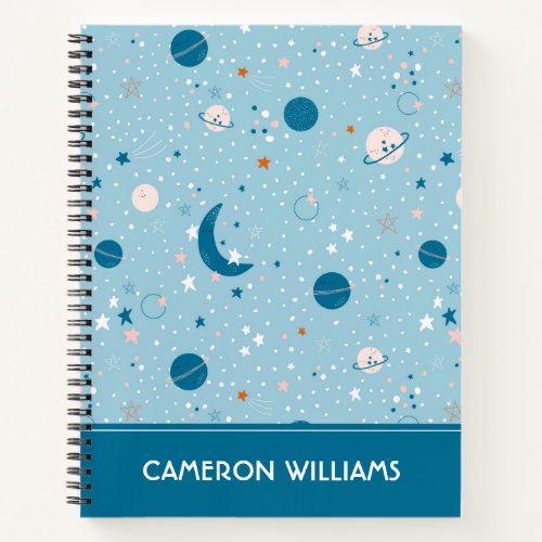Blue Sky  Space Pattern Notebook