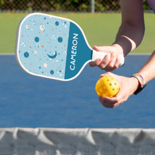 Blue Sky & Space Pattern Pickleball Paddle